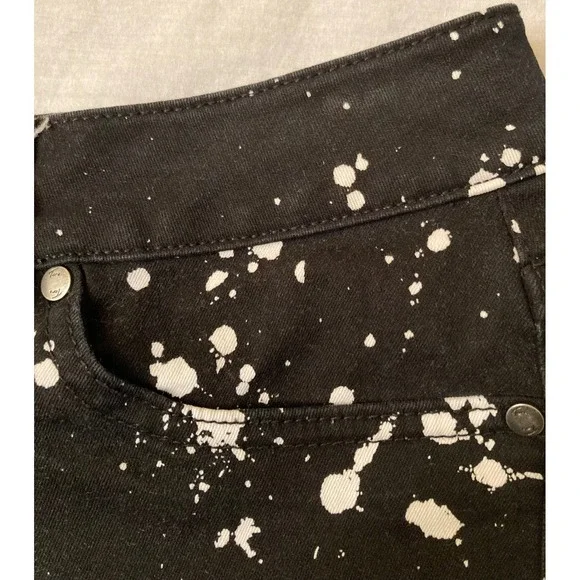 Two‎ By Vince Camuto Black White Splatter Paint Jeans Size 30/10 - Picture 9 of 9